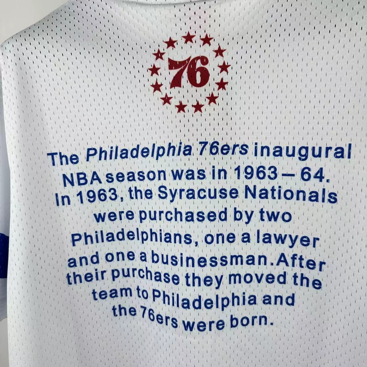 Camisa NBA Philadelphia 76ers Mitchell & Ness Hardwood Classics Vintage - imagem 15