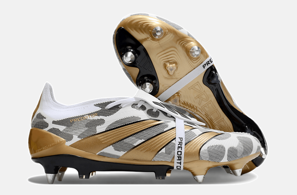 Adidas Predator Elite Fold-Over Tongue SG - Branca, Dourada e Preta - Tevo Sports SPORT*