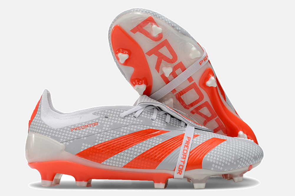 Chuteira Adidas Predator Elite Tongue FG - Cinza e Laranja - imagem 8