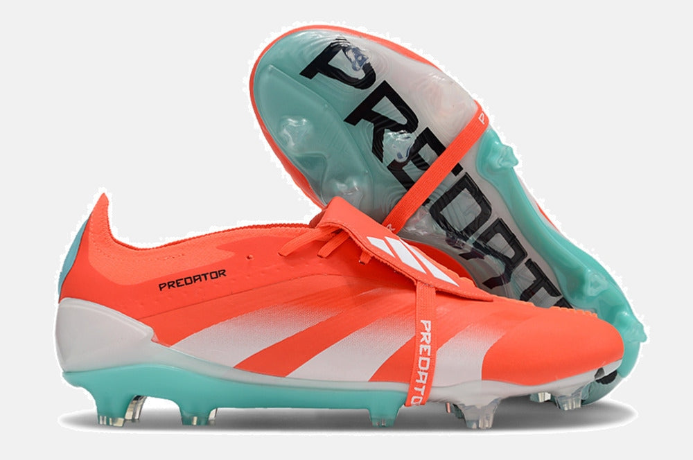 Chuteira Adidas Predator Elite Tongue FG - Laranja e Ciano - imagem 8