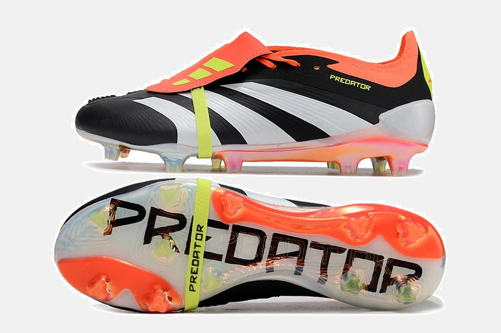 Chuteira Adidas Predator Elite Tongue FG - Preta, Branca e Laranja - imagem 7