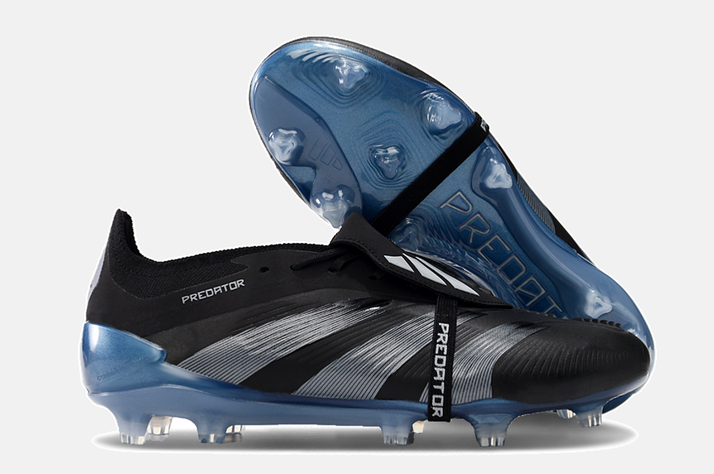 Chuteira Adidas Predator Elite Tongue FG - Preta e Azul - imagem 7