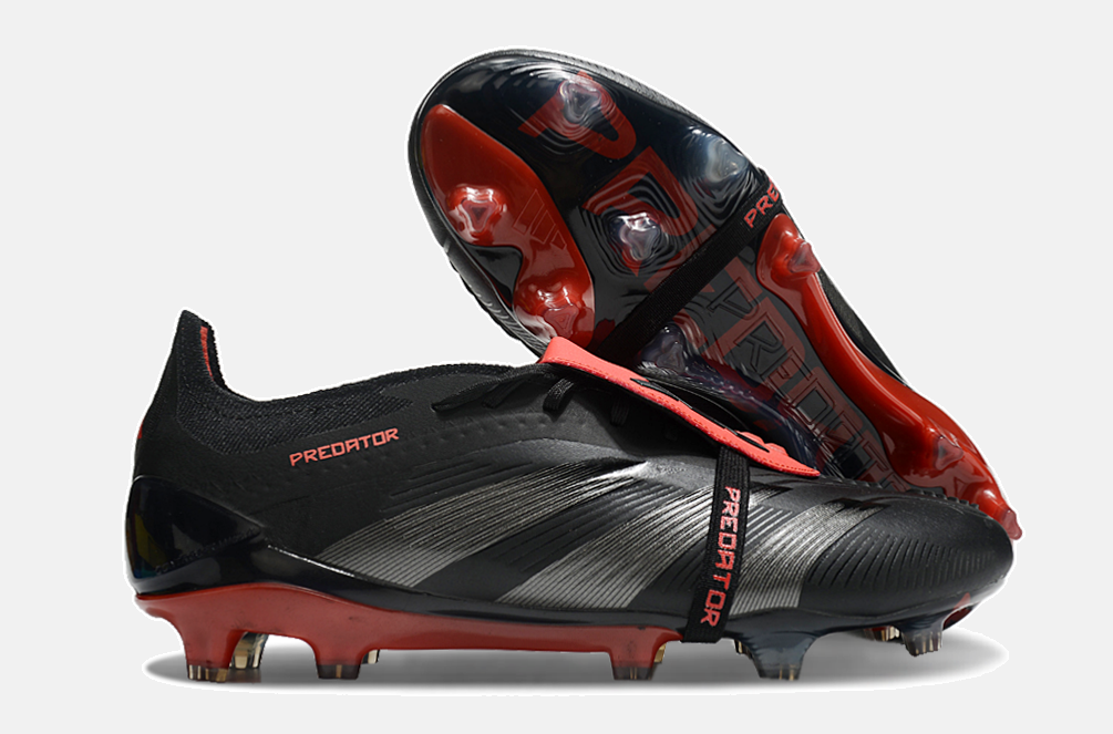 Chuteira Adidas Predator Elite Tongue FG - Preta e Vermelha - imagem 8