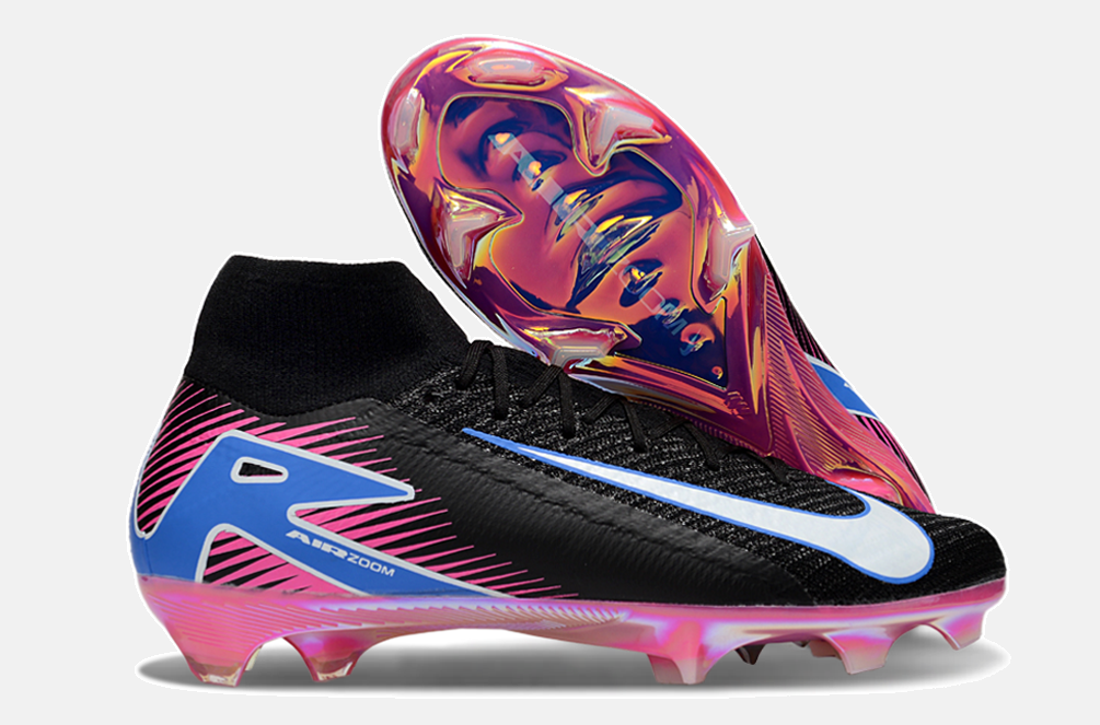 Chuteira Nike Air Zoom Mercurial Superfly 10 Elite FG - Preta, Rosa e Azul - Tevo Sports SPORT*