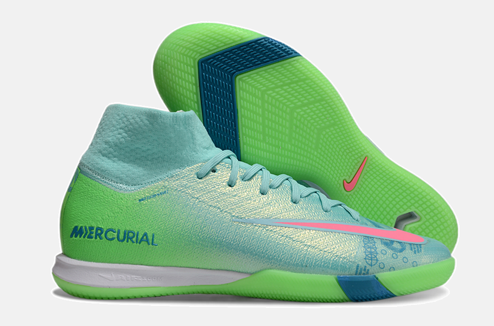 Chuteira Nike Air Zoom Mercurial Superfly 10 Elite IC - Azul e Verde - imagem 8