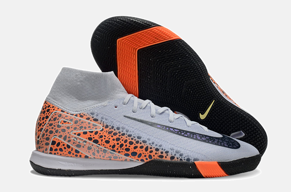 Chuteira Nike Air Zoom Mercurial Superfly 10 Elite IC - Cinza, Laranja e Preta - imagem 8