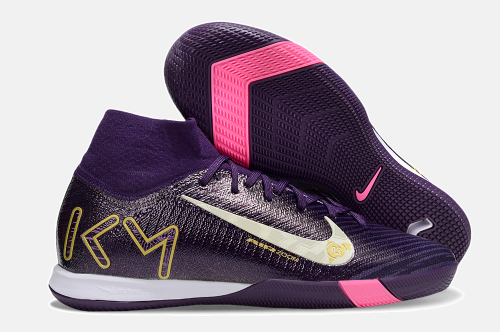 Chuteira Nike Air Zoom Mercurial Superfly 10 Elite Kylian Mbappé IC - Roxa - imagem 8