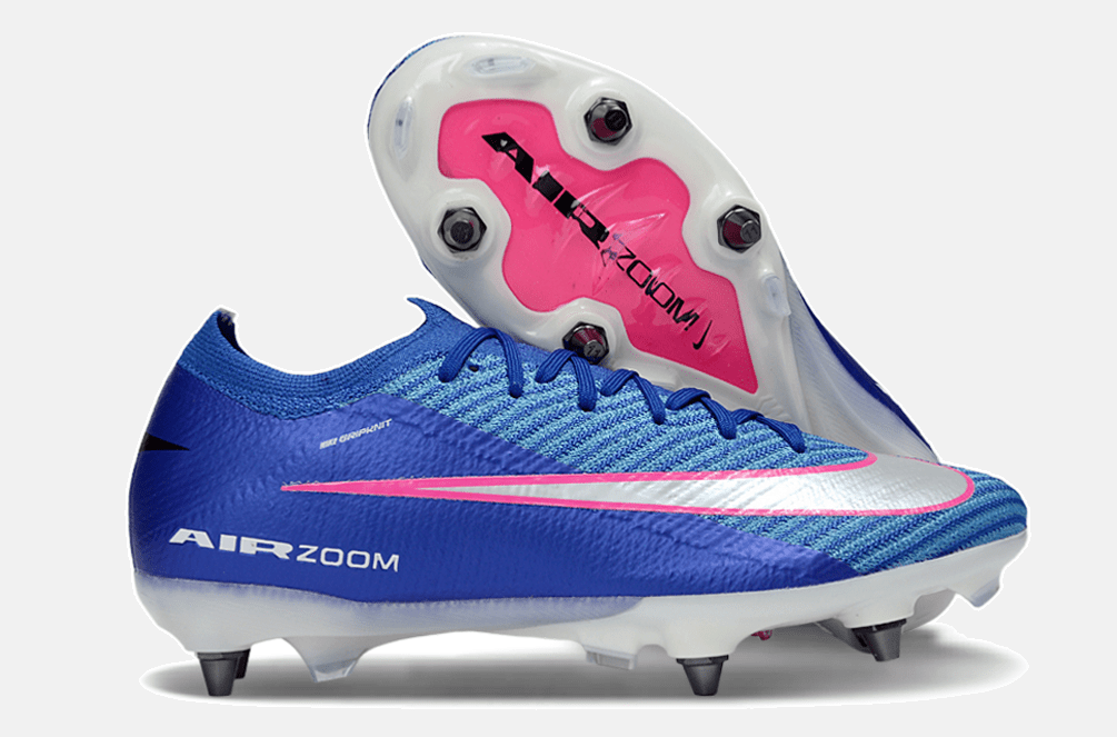 Chuteira Nike Air Zoom Mercurial Vapor 16 Elite SG - Azul, Branca e Rosa - Attack Pack - Tevo Sports SPORT*