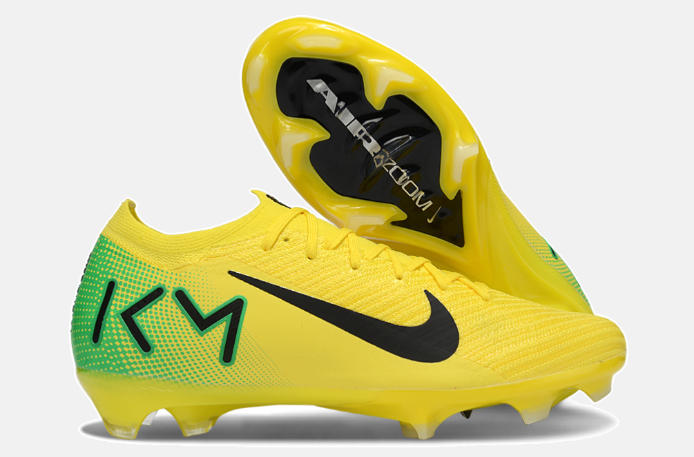 Chuteira Nike Mercurial Vapor 16 Killian Mbappe FG - Amarela e Verde - imagem 8