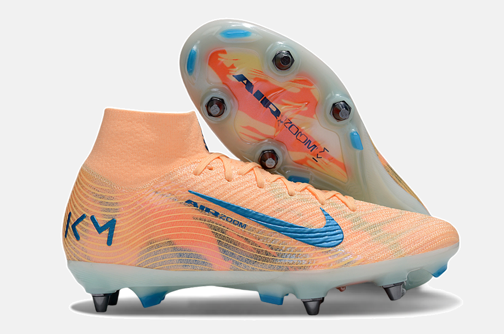 Chuteira Nike Zoom Mercurial SuperFly 10 Elite SG - Laranja e Azul - imagem 8