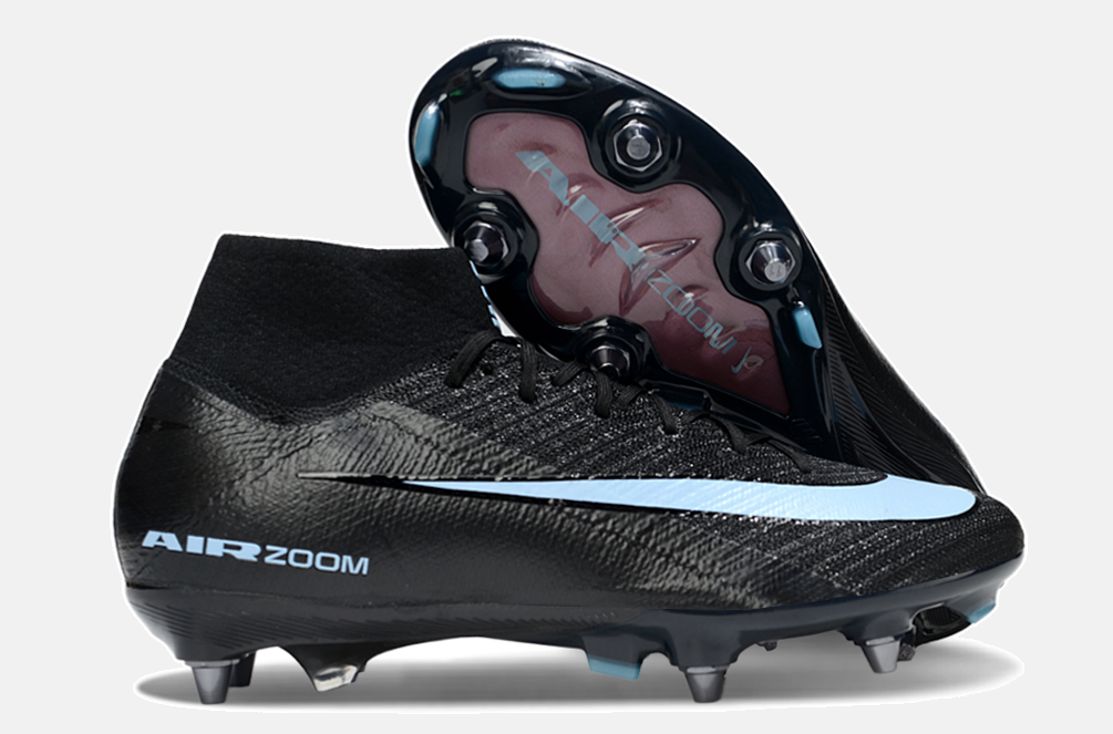 Chuteira Nike Zoom Mercurial SuperFly 10 Elite SG - Preta e Azul - Shadow Pack - imagem 8