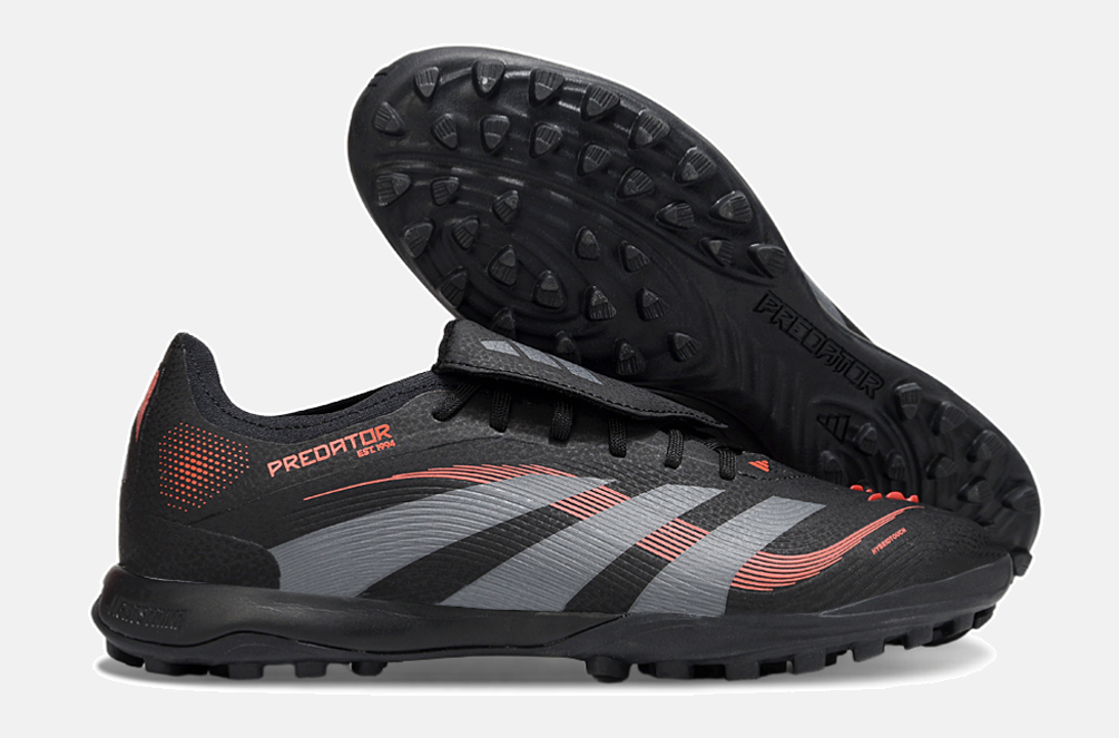 Chuteira Society Adidas Predator Elite Fold-Over Tongue TF - Preta, Cinza e Vermelha - imagem 8