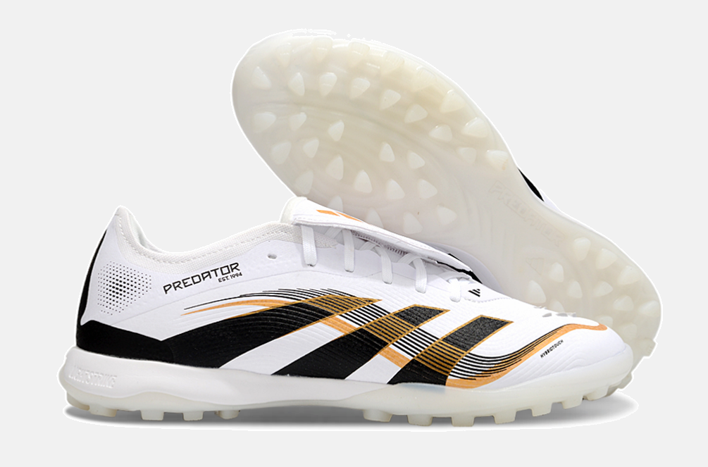 Chuteira Society Adidas Predator Elite Fold-Over Tongue TF - Branca, Preta e Dourada - imagem 8
