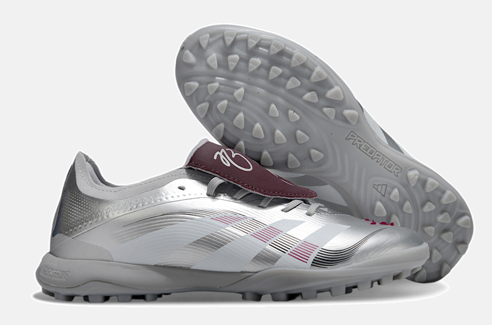 Chuteira Society Adidas Predator Elite Fold-Over Tongue TF - Prata, Branca e Vermelha - imagem 8