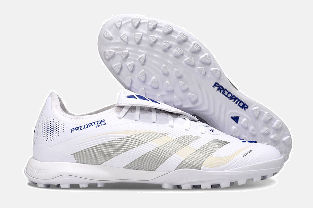 Chuteira Society Adidas Predator Elite Fold-Over Tongue TF - Branca e Prata - imagem 8
