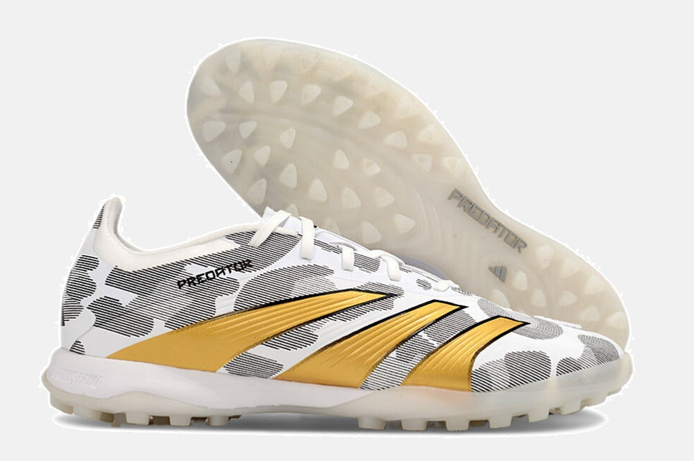 Chuteira Society Adidas Predator Elite 24 TF - Cinza, Branca e Dourada - imagem 8