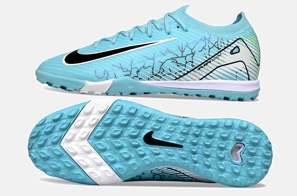 Chuteira Society Nike Air Zoom Mercurial Vapor 16 Elite TF - Branca e Azul - Tevo Sports SPORT*