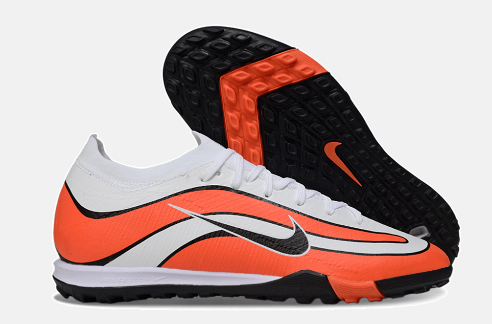 Chuteira Society Nike Air Zoom Mercurial Vapor 16 Elite TF - Branca e Laranja - Tevo Sports SPORT*