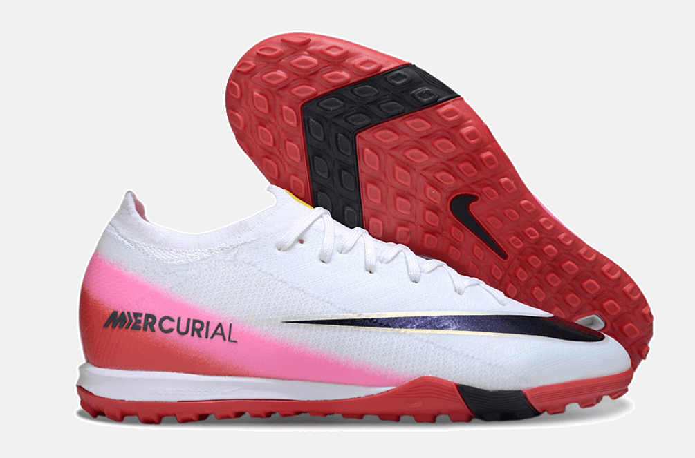 Chuteira Society Nike Air Zoom Mercurial Vapor 16 Elite TF - Branca, Vermelha e Rosa - Fear Nothing Pack - Tevo Sports SPORT*