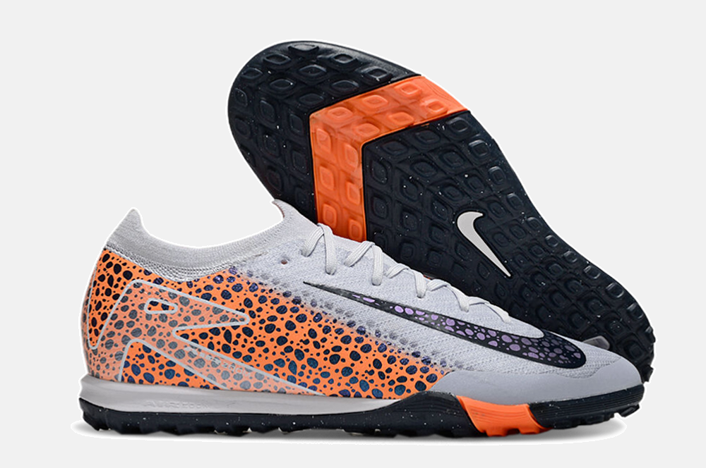 Chuteira Society Nike Air Zoom Mercurial Vapor 16 Elite TF - Cinza e Laranja - imagem 8