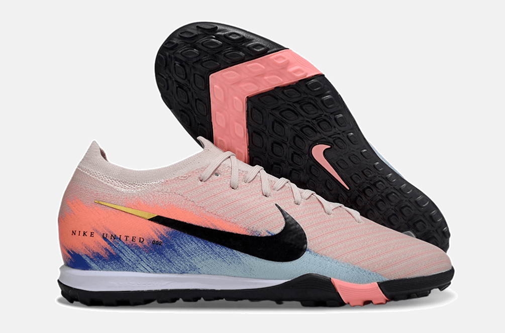 Chuteira Society Nike Air Zoom Mercurial Vapor 16 Elite TF - Rosa, Azul e Preta - United 02 Pack - Tevo Sports SPORT*