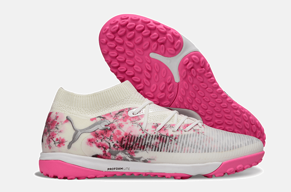 Chuteira Society Puma Future 8 TF - Branca e Rosa - Tevo Sports SPORT*