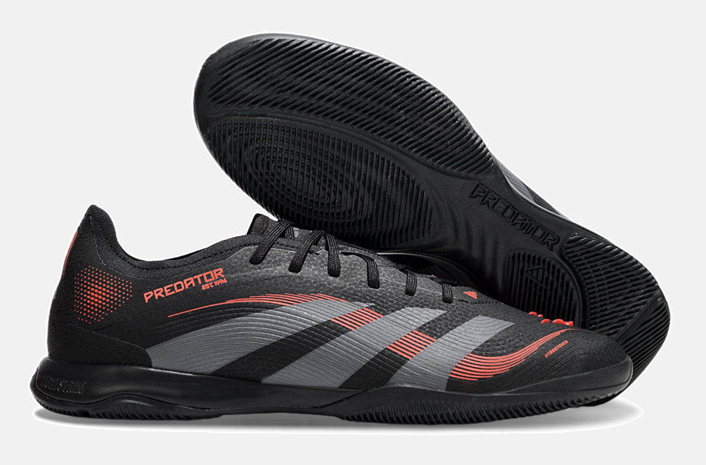 Tênis Futsal Adidas Predator Elite Fold-Over Tongue IC - Preta, Cinza e Vermelha - imagem 8