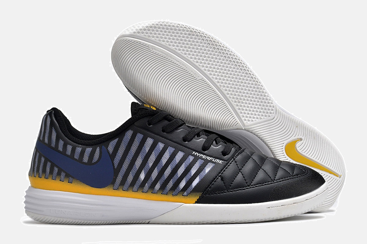 Tênis Futsal Nike Lunar Gato IC - Preta, Azul e Dourada - imagem 8