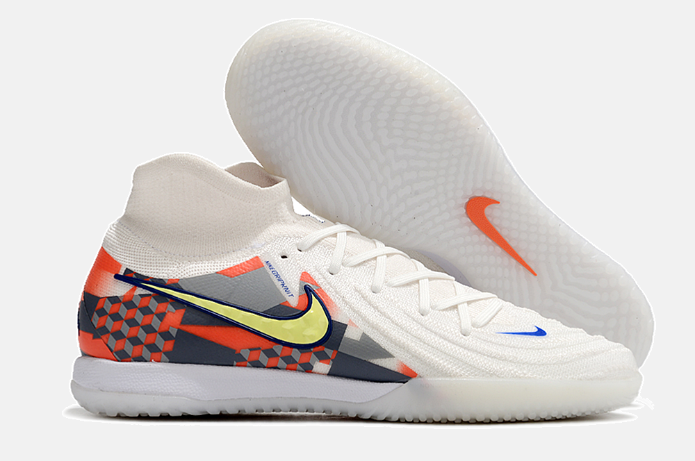 Tênis Futsal Nike Phantom Luna IC - Branca, Cinza e Laranja - imagem 8