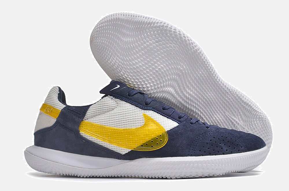 Tênis Futsal Nike Street Gato IC - Branca, Azul e Amarela - imagem 8