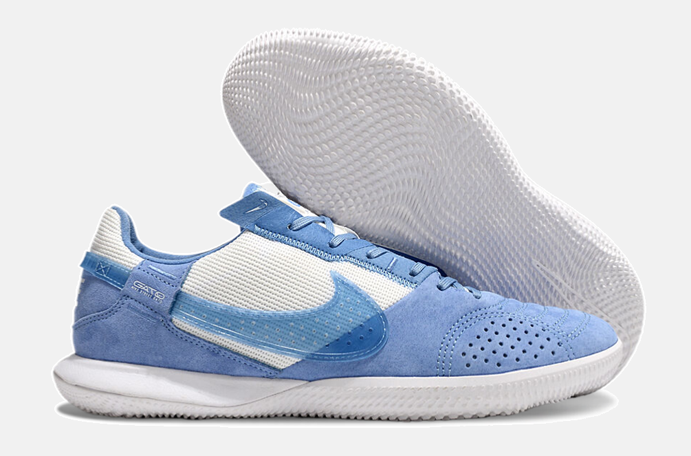 Tênis Futsal Nike Street Gato IC - Branca e Azul - imagem 8