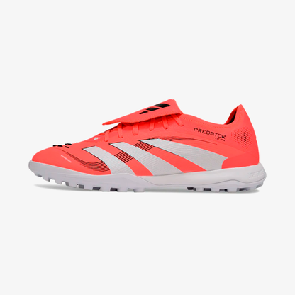Chuteira Society Adidas Predator Elite Fold-Over Tongue TF - Laranja, Branca e Preta - vista frontal