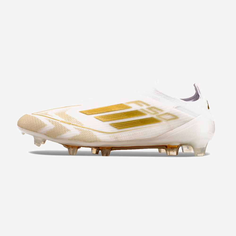 Chuteira Adidas F50 LL FG - Branca e Dourada - vista frontal