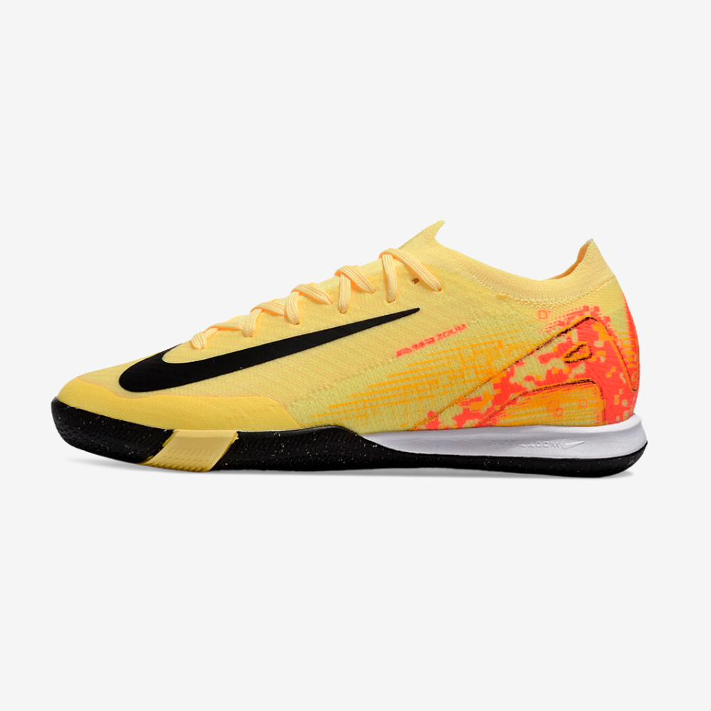 Chuteira Futsal Nike Mercurial Air Zoom Vapor 16 IC - Amarela, Laranja e Preta - vista frontal