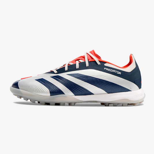 Chuteira Society Adidas Predator Elite 24 TF - Branca e Azul - vista frontal