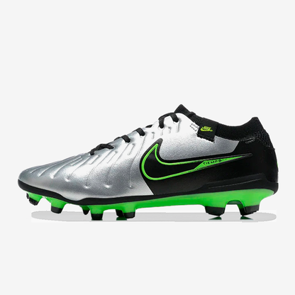 Chuteira Nike Tiempo Legend 10 FG - Verde e Prata - vista frontal