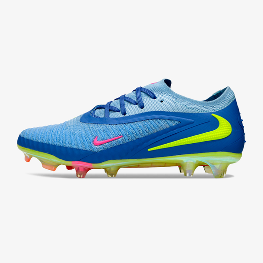 Chuteira Nike Phantom 6 Elite FG - Azul, Rosa e Verde - vista frontal
