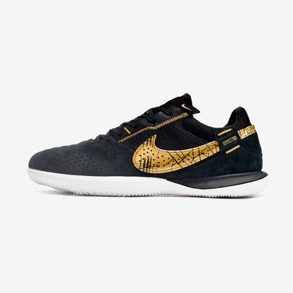 Tênis Futsal Nike Street Gato IC - Preta e Dourada - vista frontal