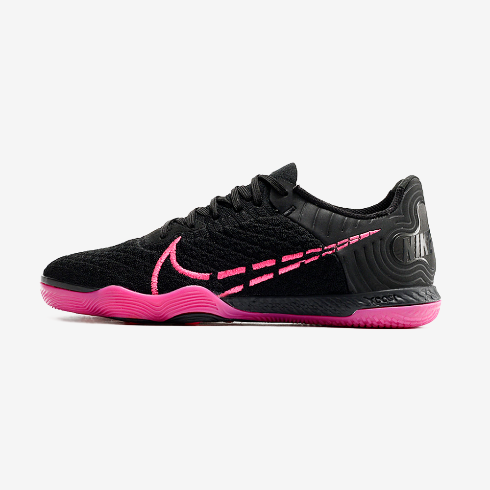 Tênis Futsal Nike React Gato IC - Preta e Rosa - vista frontal