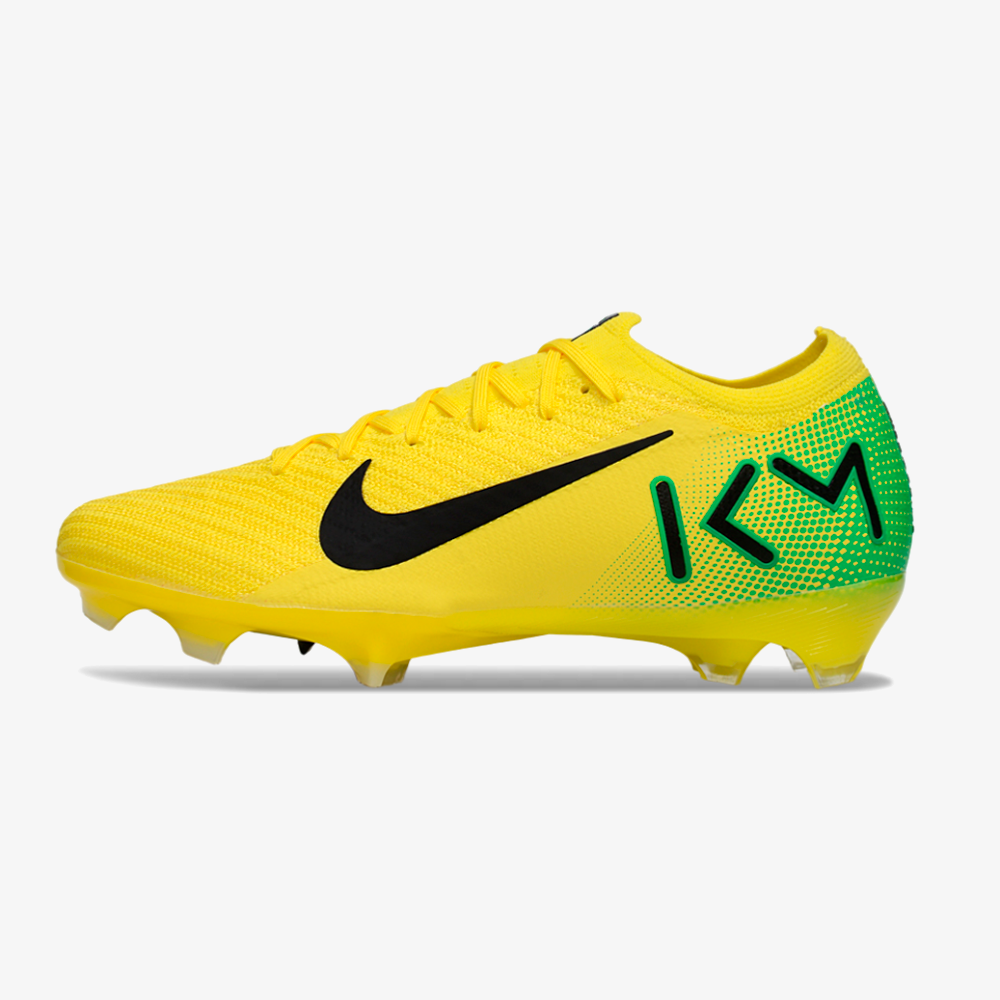 Chuteira Nike Mercurial Vapor 16 Killian Mbappe FG - Amarela e Verde - vista frontal
