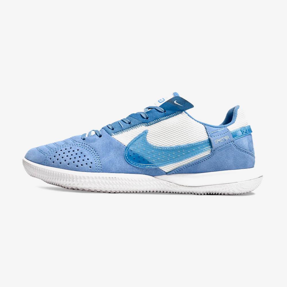 Tênis Futsal Nike Street Gato IC - Branca e Azul - vista frontal