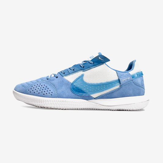 Tênis Futsal Nike Street Gato IC - Branca e Azul - vista frontal