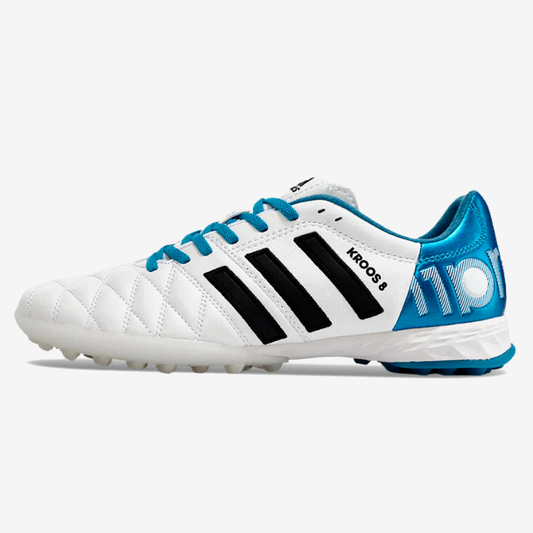 Chuteira Adidas 11 Pro "Tony Kroos" TF - Branco e Azul - vista frontal