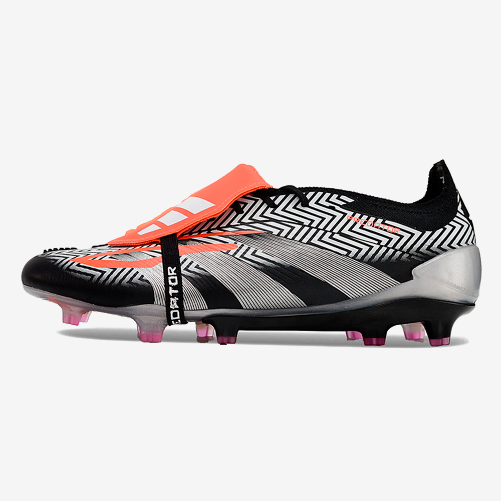 Chuteira Adidas Predator Elite Tongue FG - Preta e Cinza - vista frontal