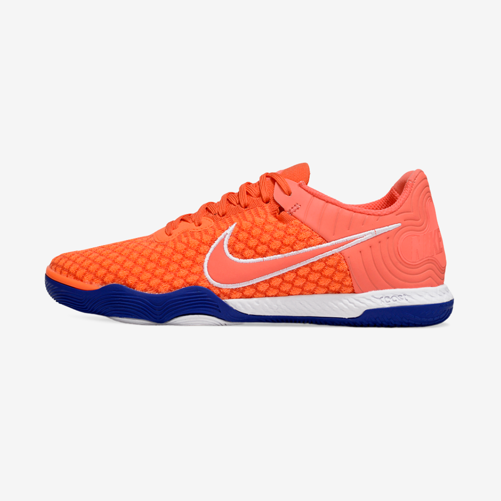 Tênis Futsal Nike React Gato IC - Laranja, Branca e Azul - vista frontal