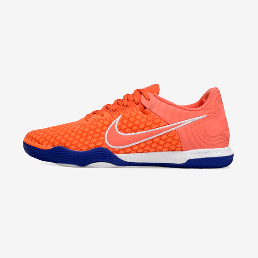Tênis Futsal Nike React Gato IC - Laranja, Branca e Azul - vista frontal