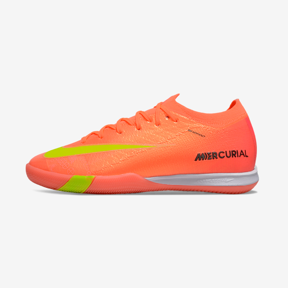 Chuteira Futsal Nike Mercurial Air Zoom Vapor 16 IC - Laranja e Verde - vista frontal