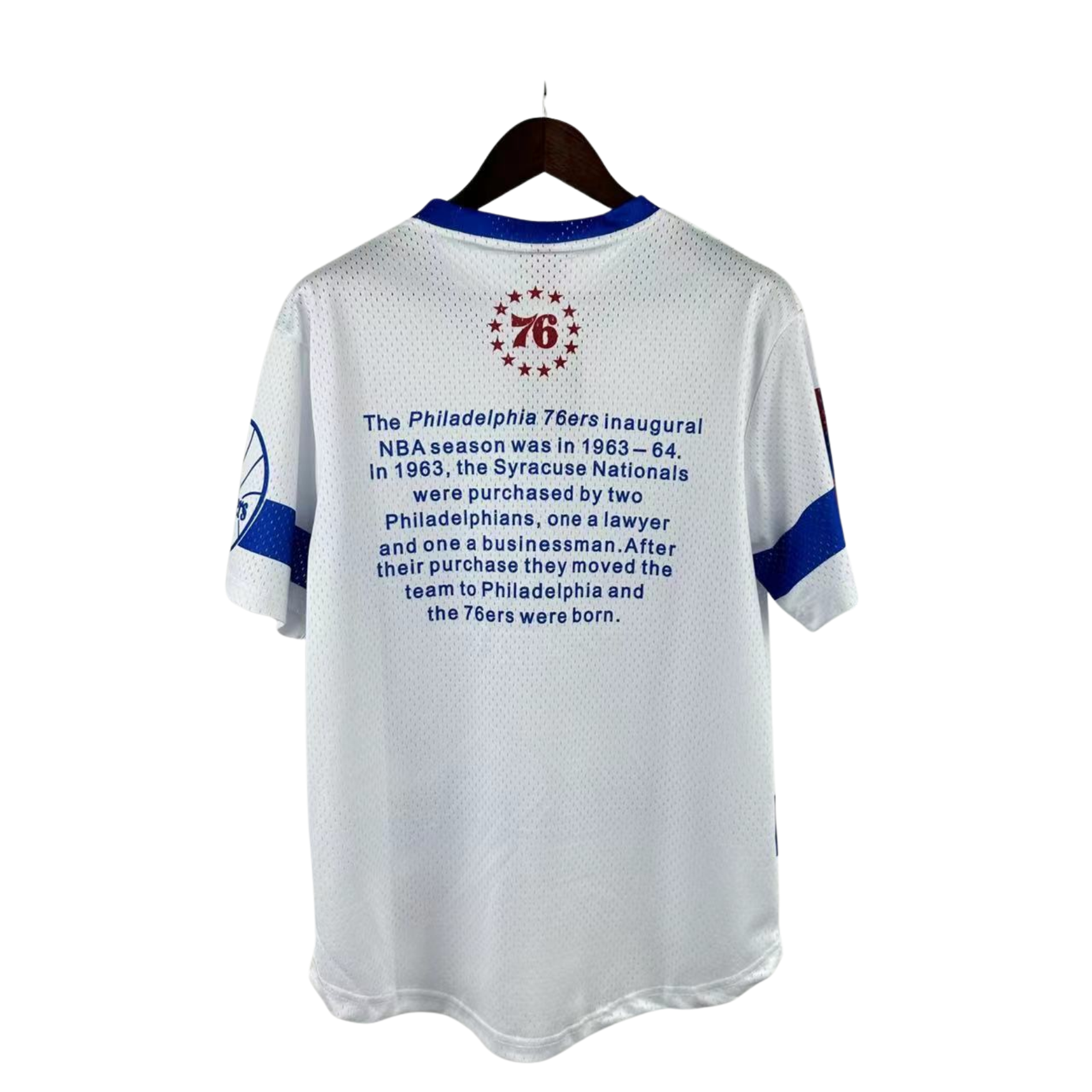 Camisa NBA Philadelphia 76ers Mitchell & Ness Hardwood Classics Vintage - imagem 2
