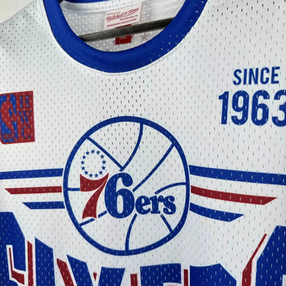 Camisa NBA Philadelphia 76ers Mitchell & Ness Hardwood Classics Vintage - imagem 8