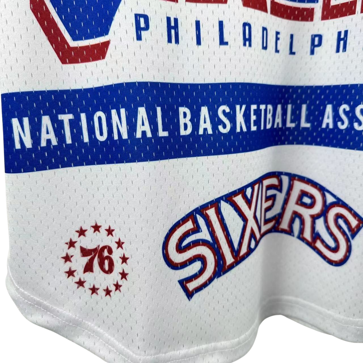 Camisa NBA Philadelphia 76ers Mitchell & Ness Hardwood Classics Vintage - imagem 10